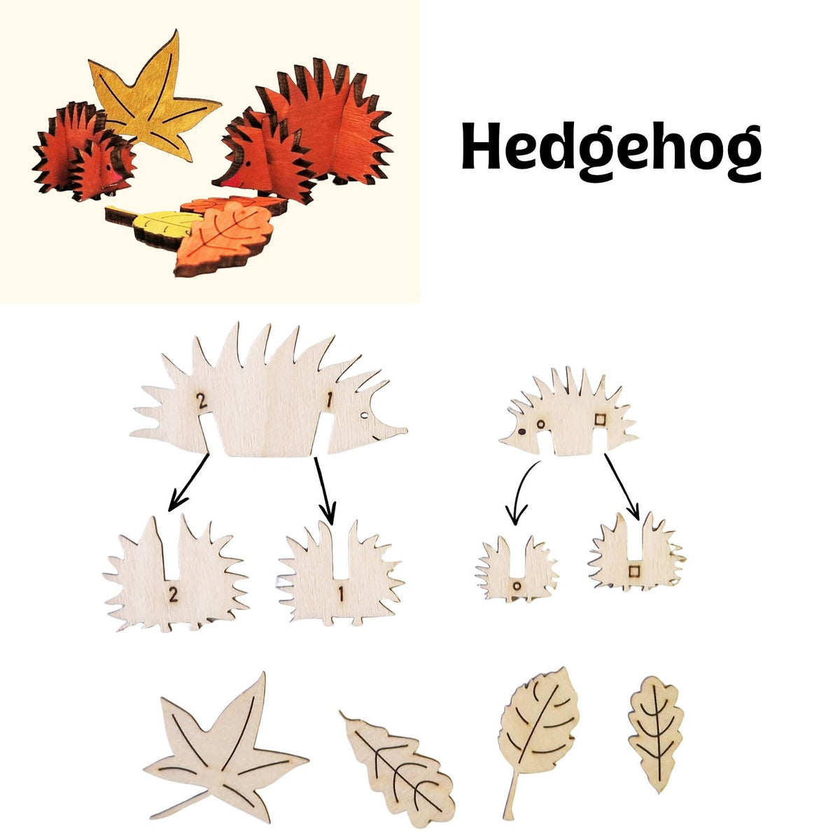 Assembly instructions for the Hedgehog Wooden Craft Kit